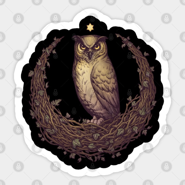 Owl Hedera Moon Sticker by Medusa Dollmaker